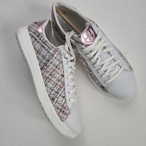 COLE HAAN Stylish Women's Sneakers in Pink and White TWEED.  NEW IN BOX.
